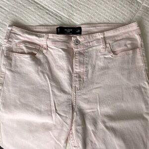 Hollister 13/31 pink high rise crop jeans